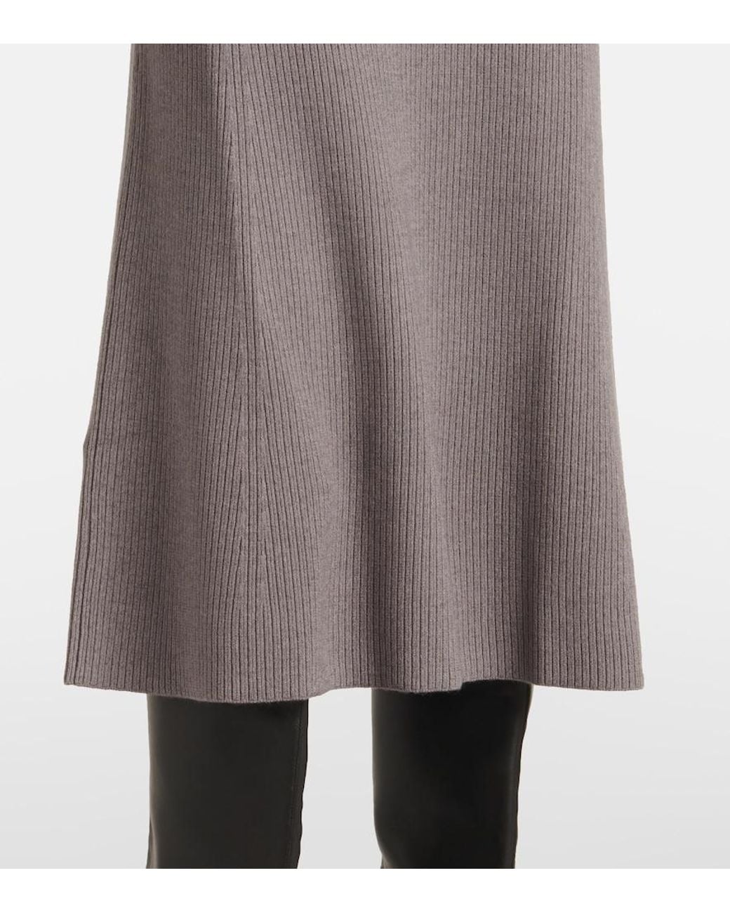 Proenza Schouler Gray Jocelyn Ribbed-Knit Midi Dress