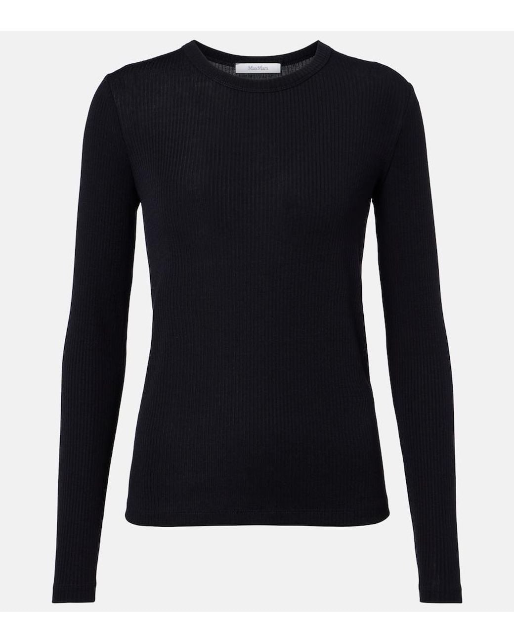 Max Mara Blue Ribbed-Knit T-Shirt