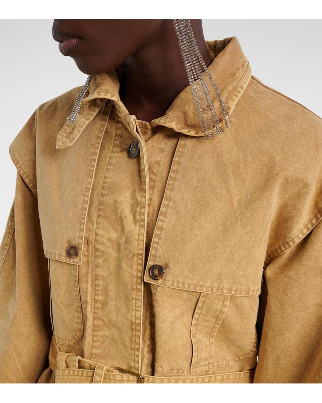 Isabel Marant Natural Michaela Denim Trench Coat