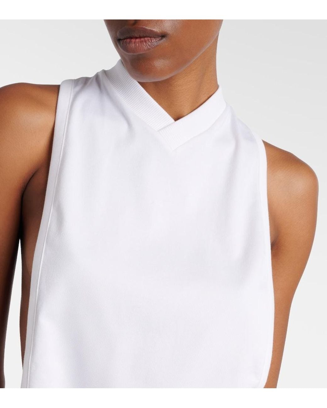 Versace White Cotton-Blend Jersey Minidress