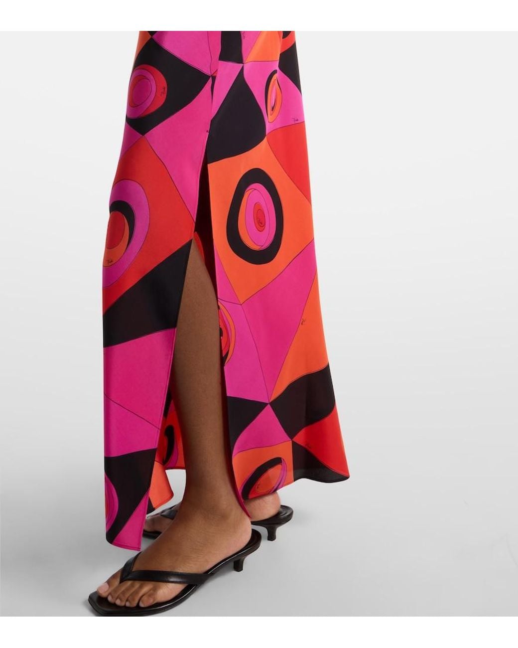 Emilio Pucci Red Occhi Silk Twill Gown