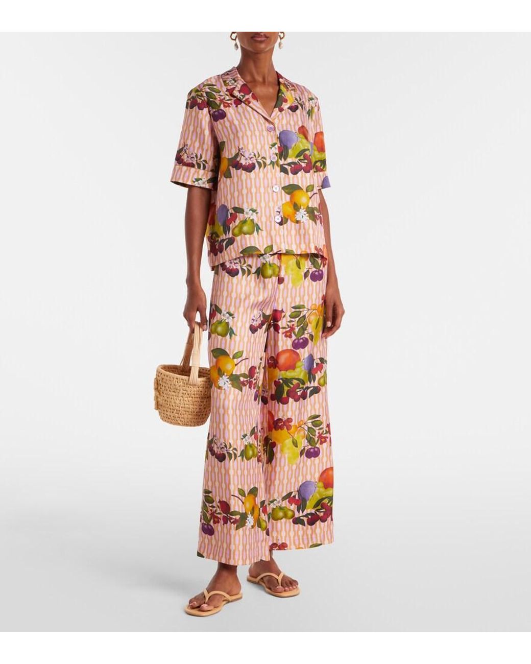 Eres Pink Cherry Printed Silk Twill Shirt