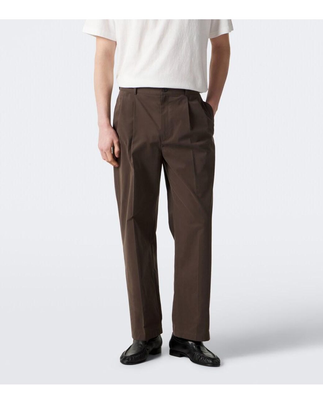 Pantaloni Regular Nesper di The Row in Brown da Uomo
