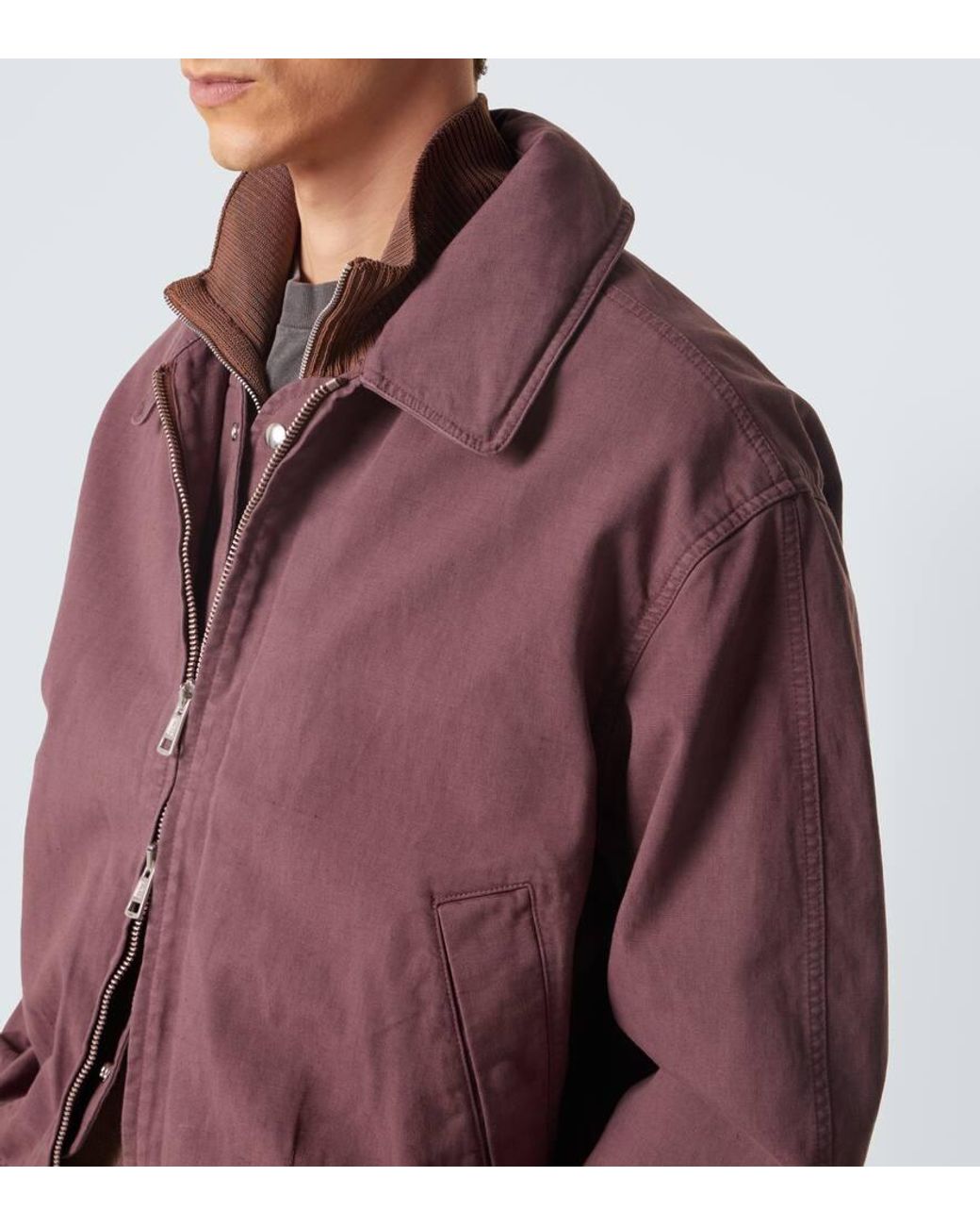 Our Legacy Purple Command Cotton And Linen Bomber Jacket for men