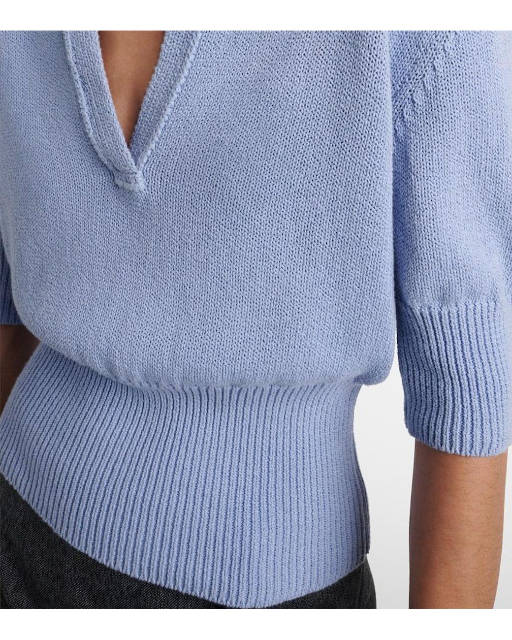 Proenza Schouler Blue Reeve Cotton Polo Shirt