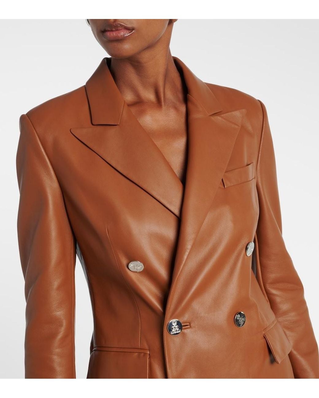 Ralph Lauren Brown Camden Leather Blazer