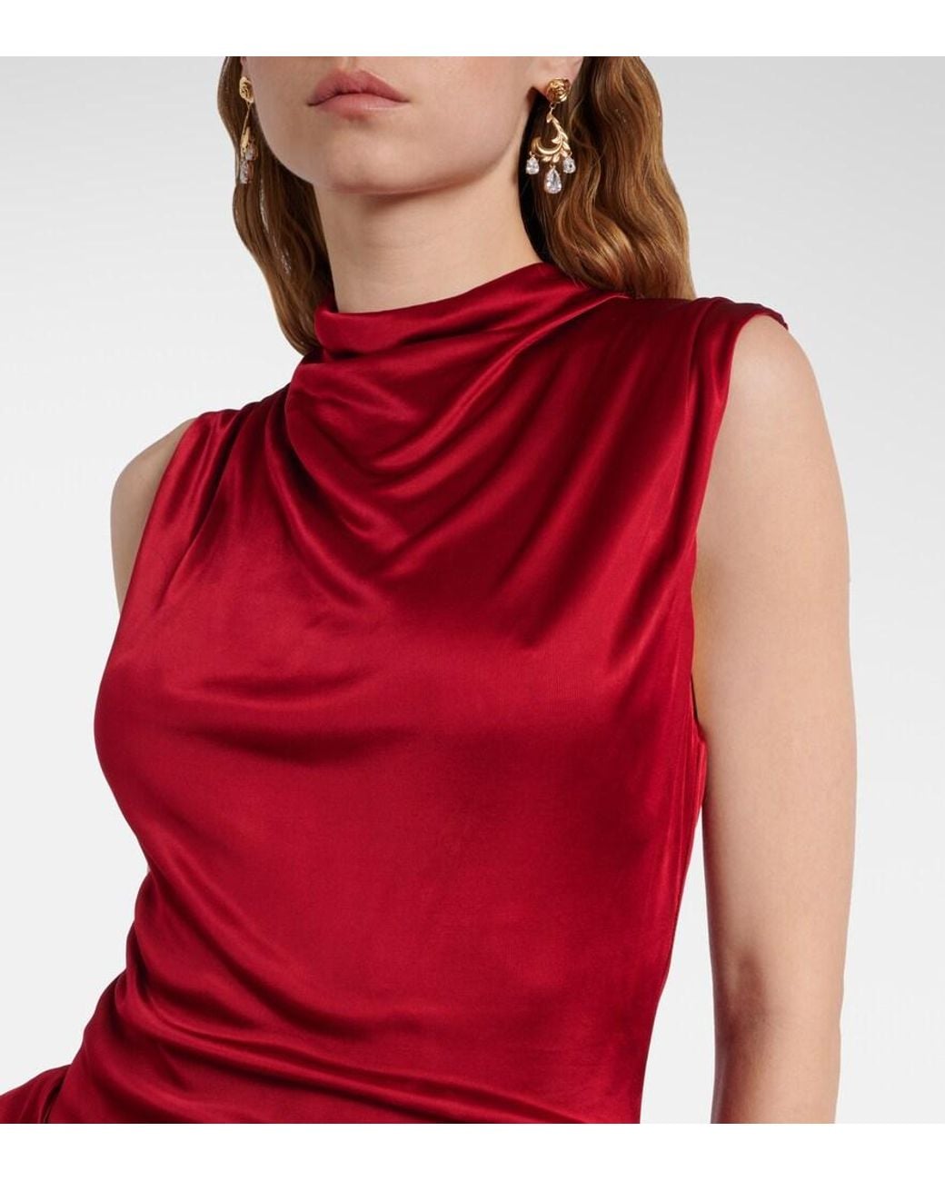 Magda Butrym Red Draped Minidress