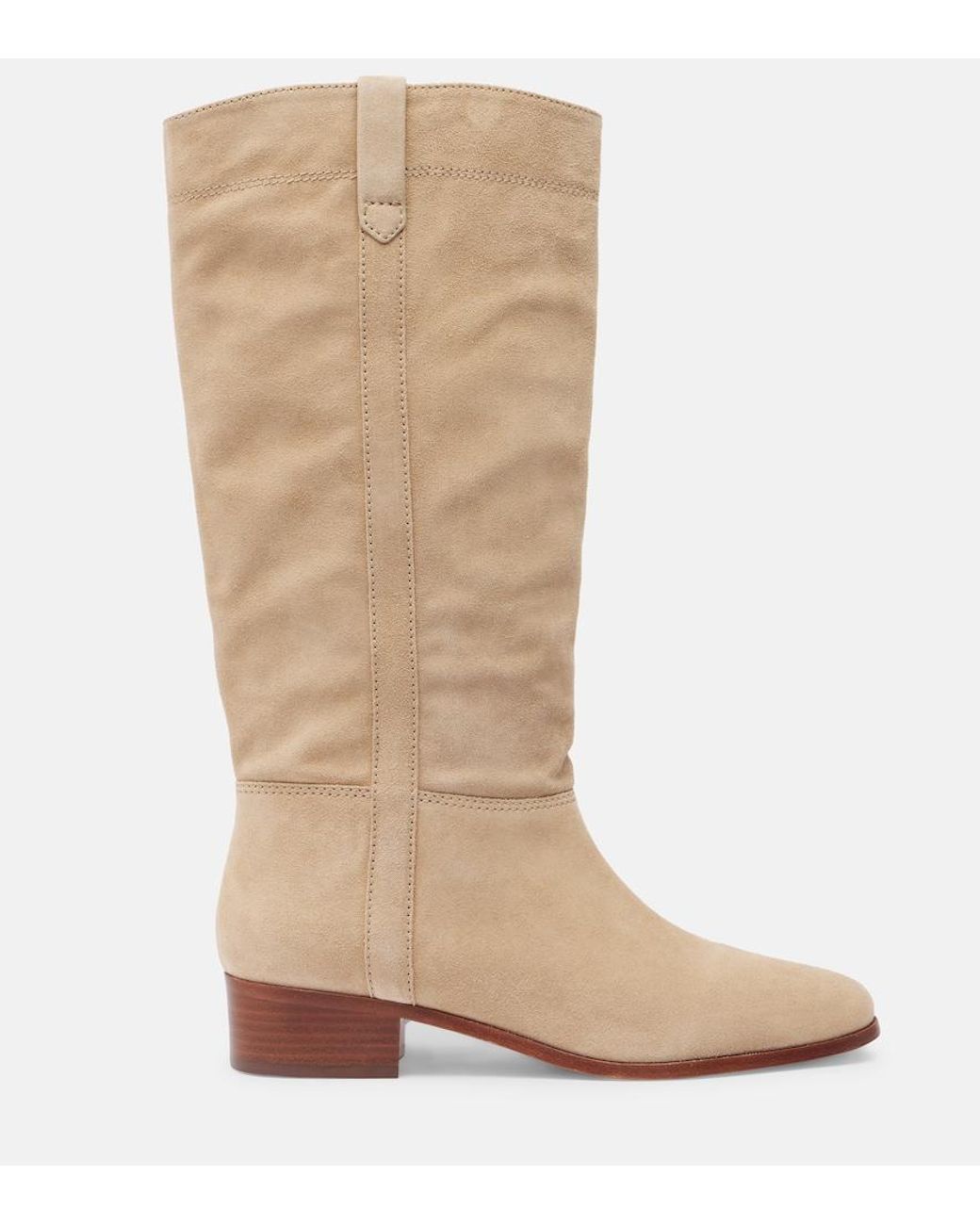 Veronica Beard Natural Suede Knee-High Boots