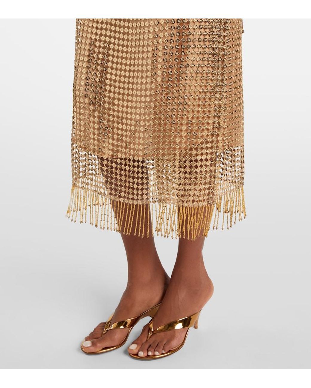 Roberto Cavalli Natural Embellished Wrap Skirt
