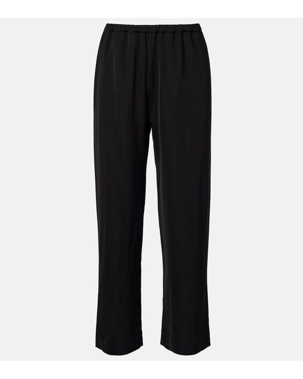 Rohe Black Cropped Wide-Leg Pants