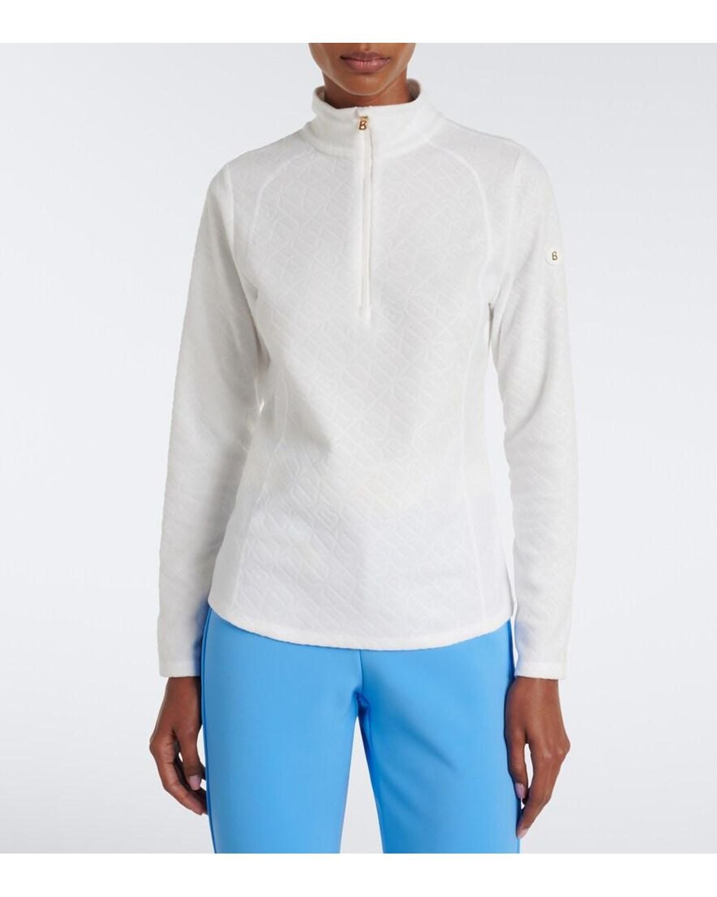 Bogner White Medita Technical Zip-Up Ski Top