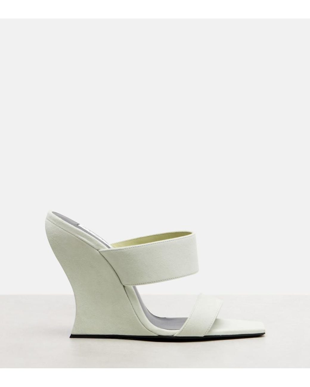 Alaïa Metallic Wave 110 Suede Wedge Mules