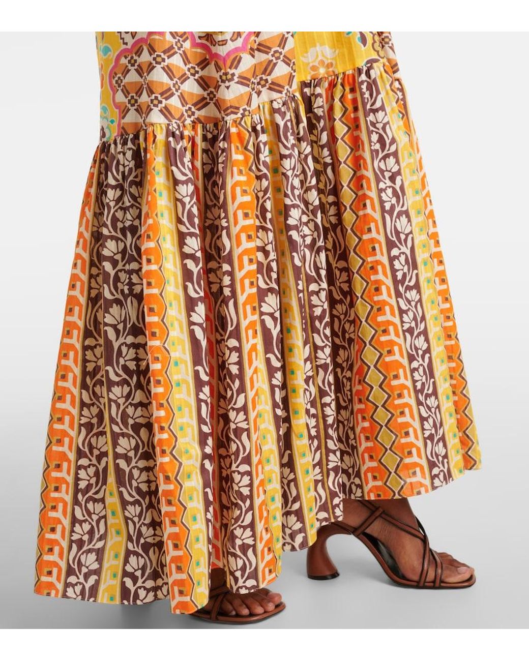 Etro Metallic Printed Cotton Maxi Dress