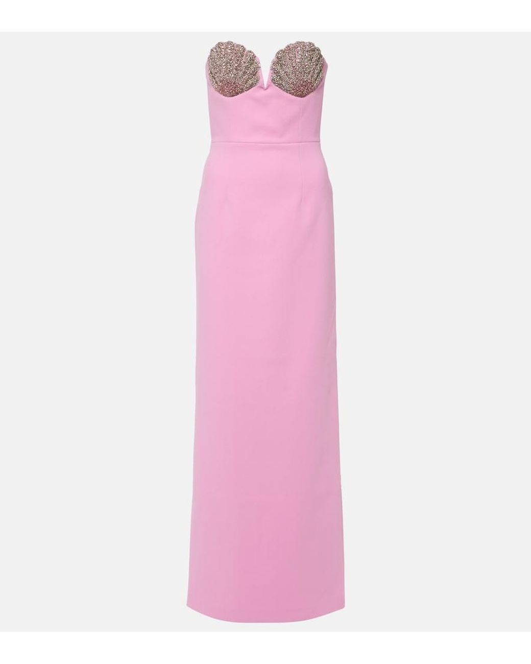 Rebecca Vallance Pink Cordelia Embellished Strapless Gown