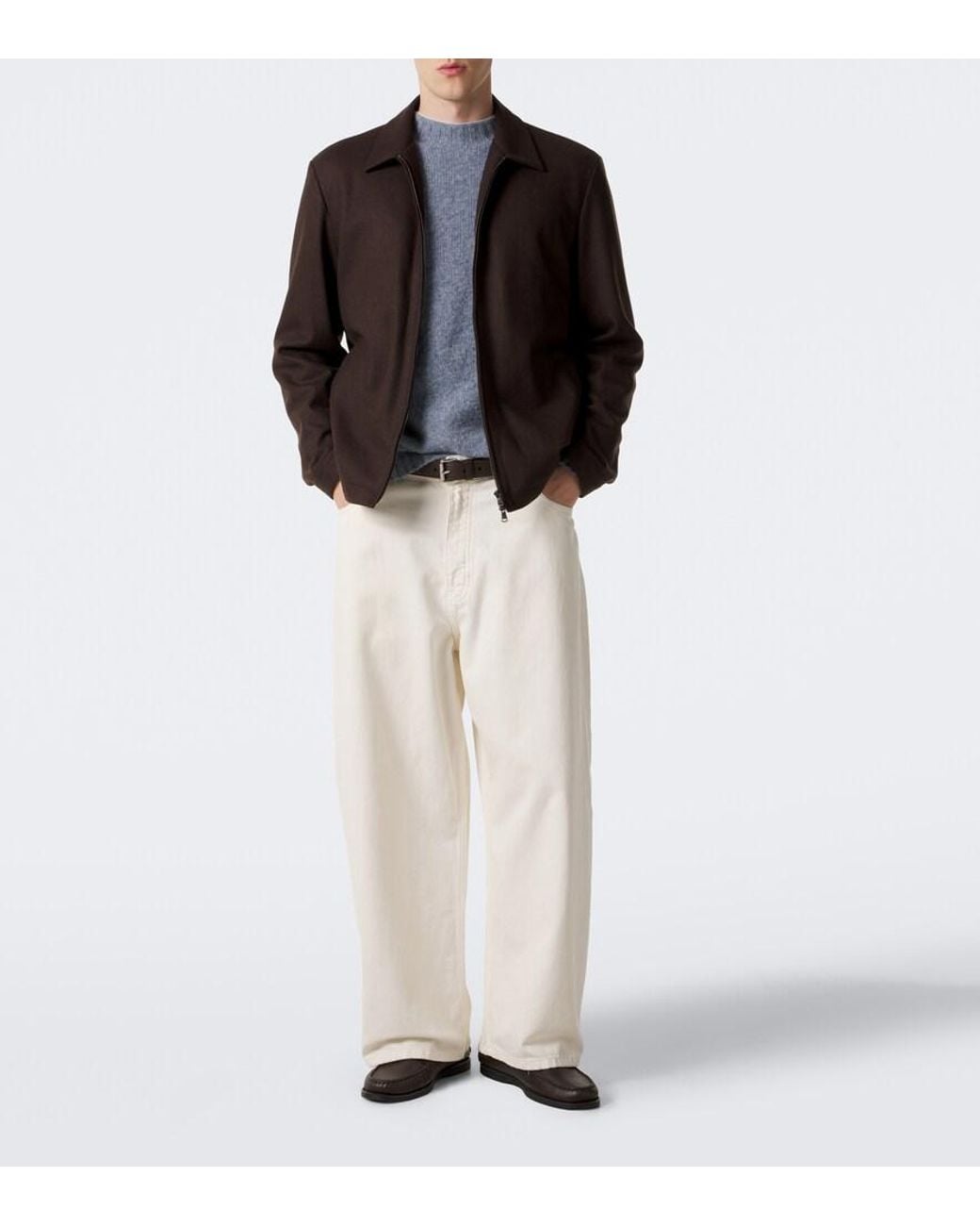 Sunspel Blue Wool Sweater for men