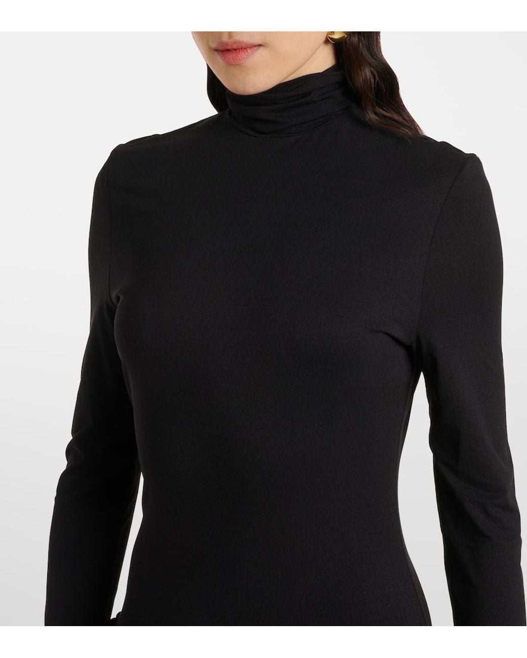 Magda Butrym Black Ruched Silk-Blend Minidress