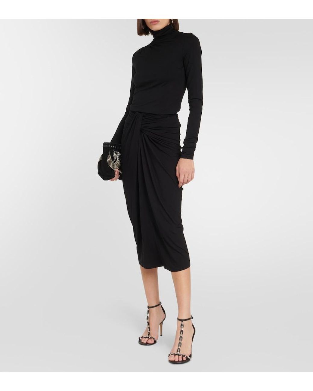 Isabel Marant Black Lou Jersey Turtleneck Top