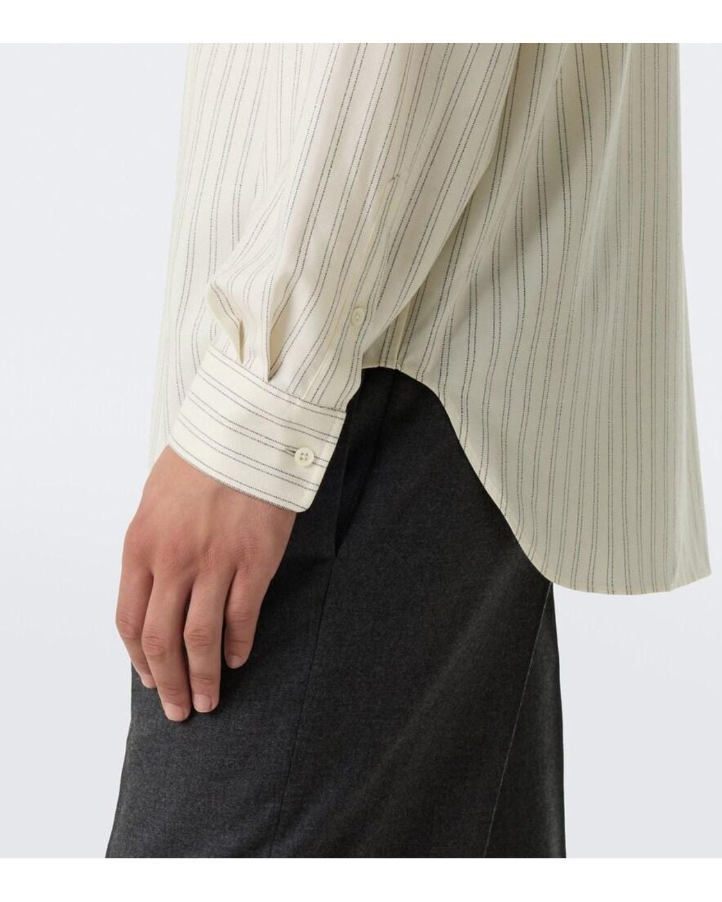 The Row White Uday Striped Cotton Poplin Shirt for men