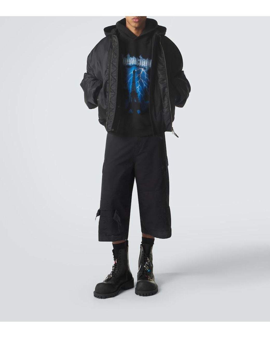 Balenciaga Black Hooded Jacket for men