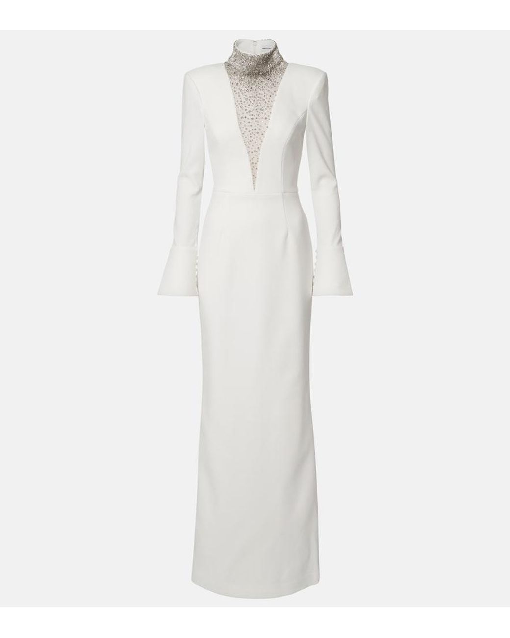 Rebecca Vallance White Bridal Melva Embellished Crepe Gown