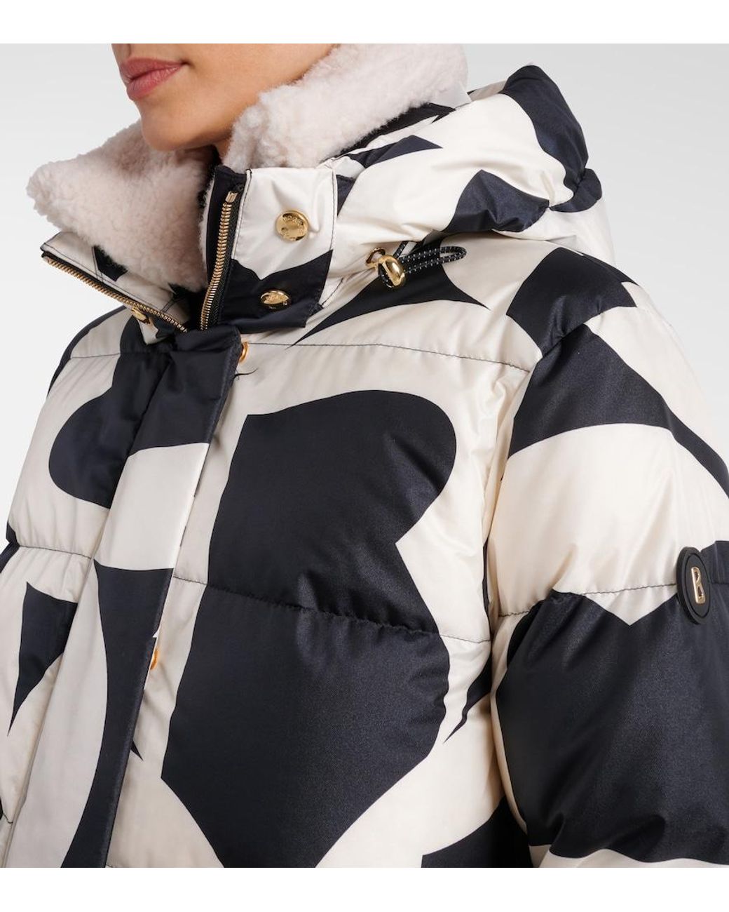 Bogner Black Maja Printed Down Ski Jacket