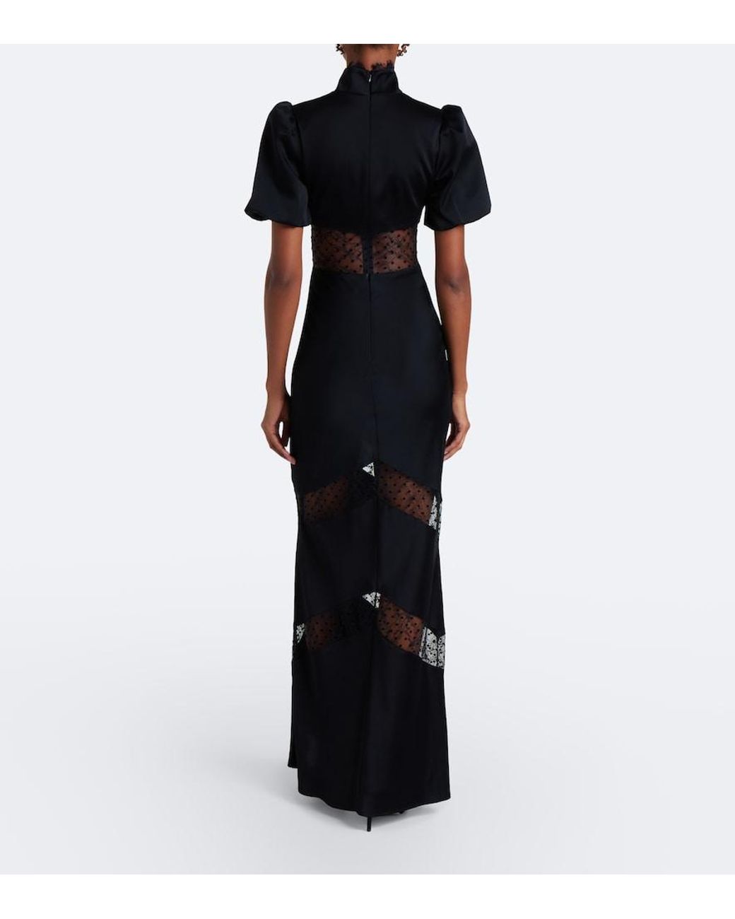 Rebecca Vallance Black Bow-Detail Embellished Maxi Dress