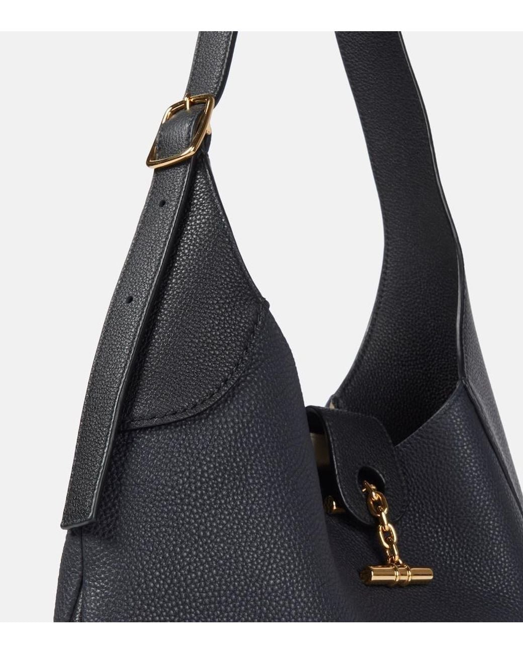 Loro Piana Blue Bobbin Medium Leather Shoulder Bag