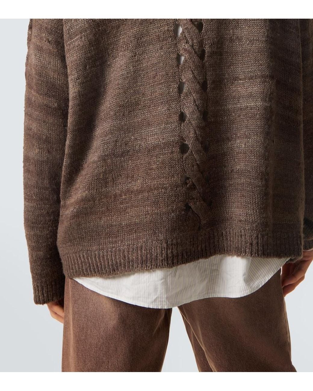 Our Legacy Brown Popover Silk Sweater for men