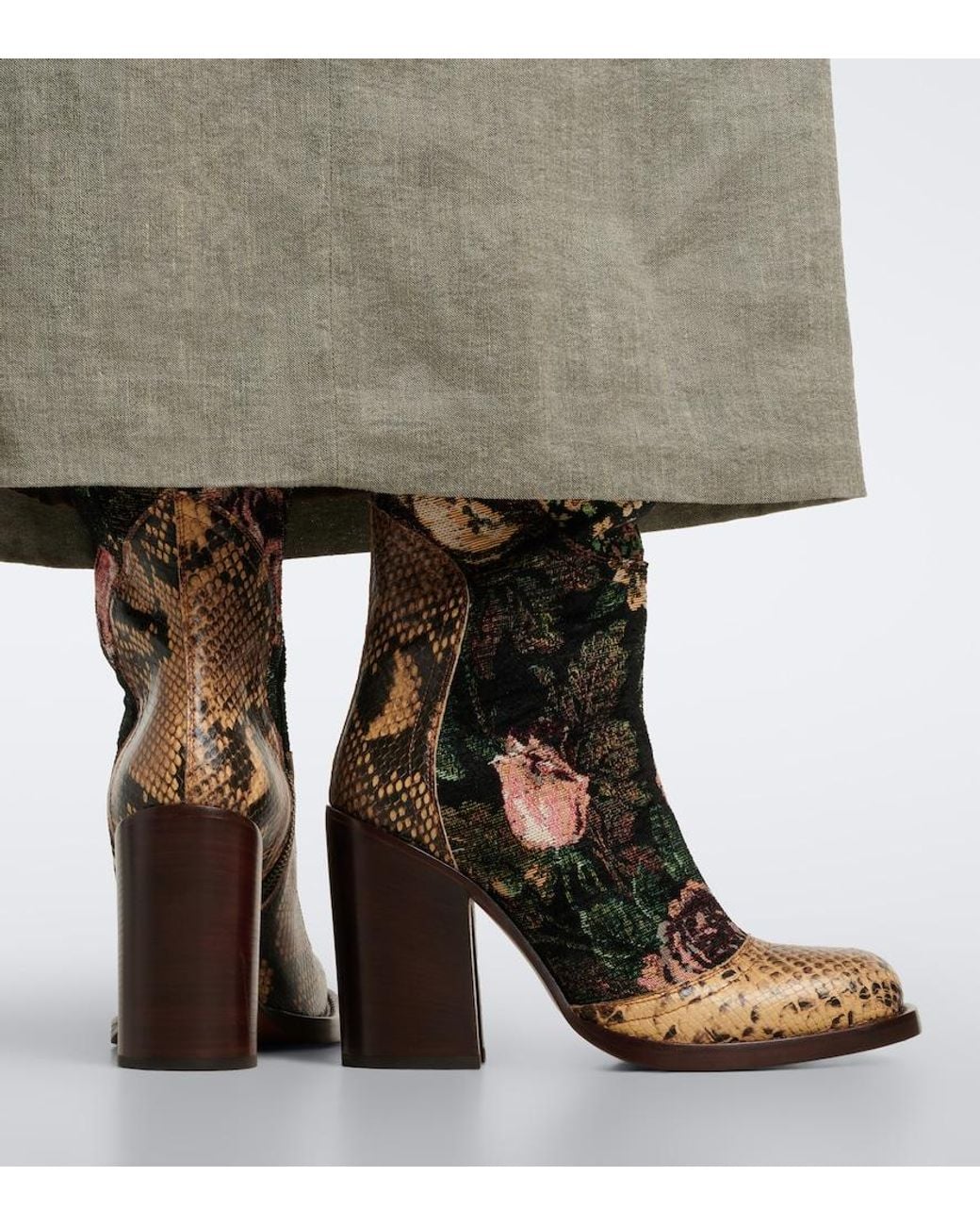 Dries Van Noten Multicolor Patchwork Leather Over-The-Knee Boots