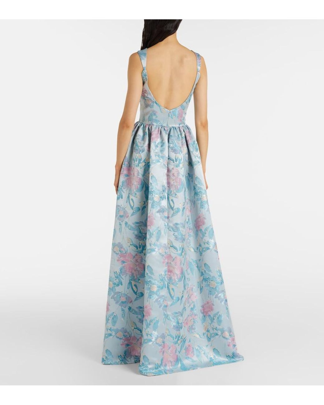 Markarian Blue Tatiana Floral Gown
