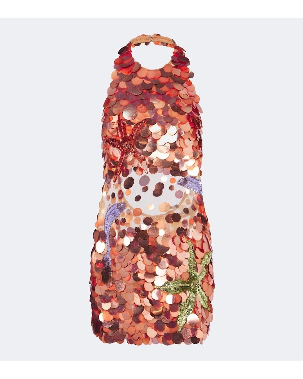 retroféte Red Dorothy Embellished Halterneck Minidress