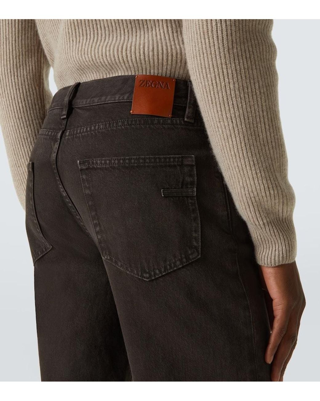 Zegna Gray Roccia Straight Jeans for men
