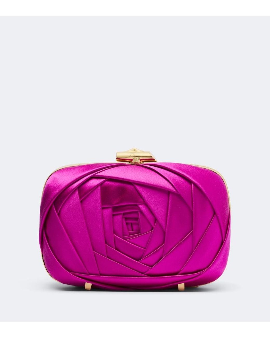 Roger Vivier Purple Rose Vivier Satin Clutch