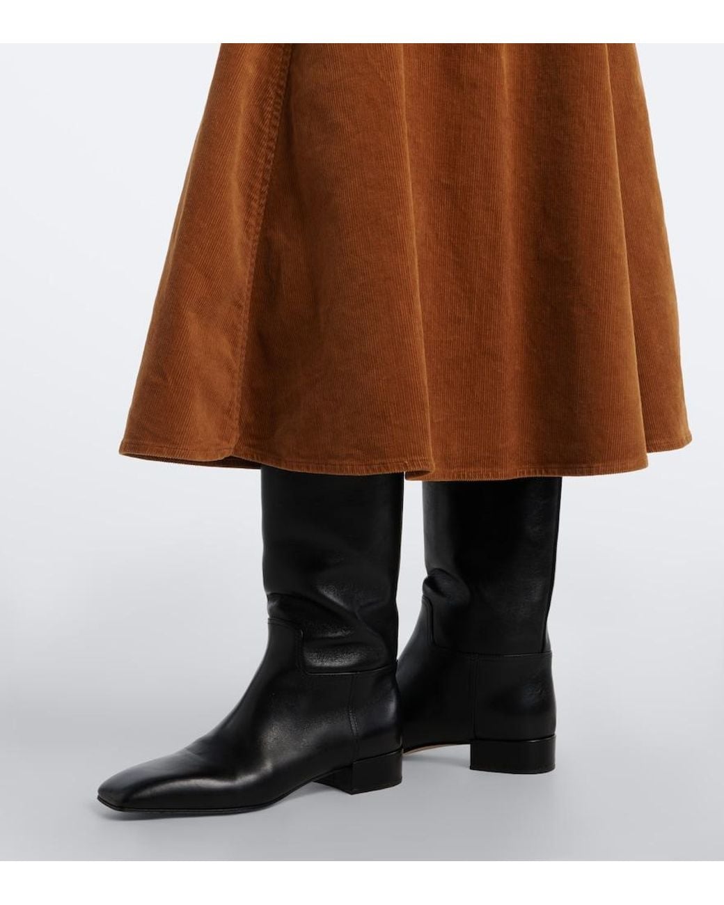 Polo Ralph Lauren Brown Cotton Corduroy Midi Skirt