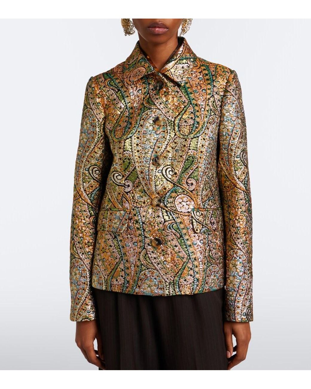 Dries Van Noten Brown Paisley Jacquard Jacket