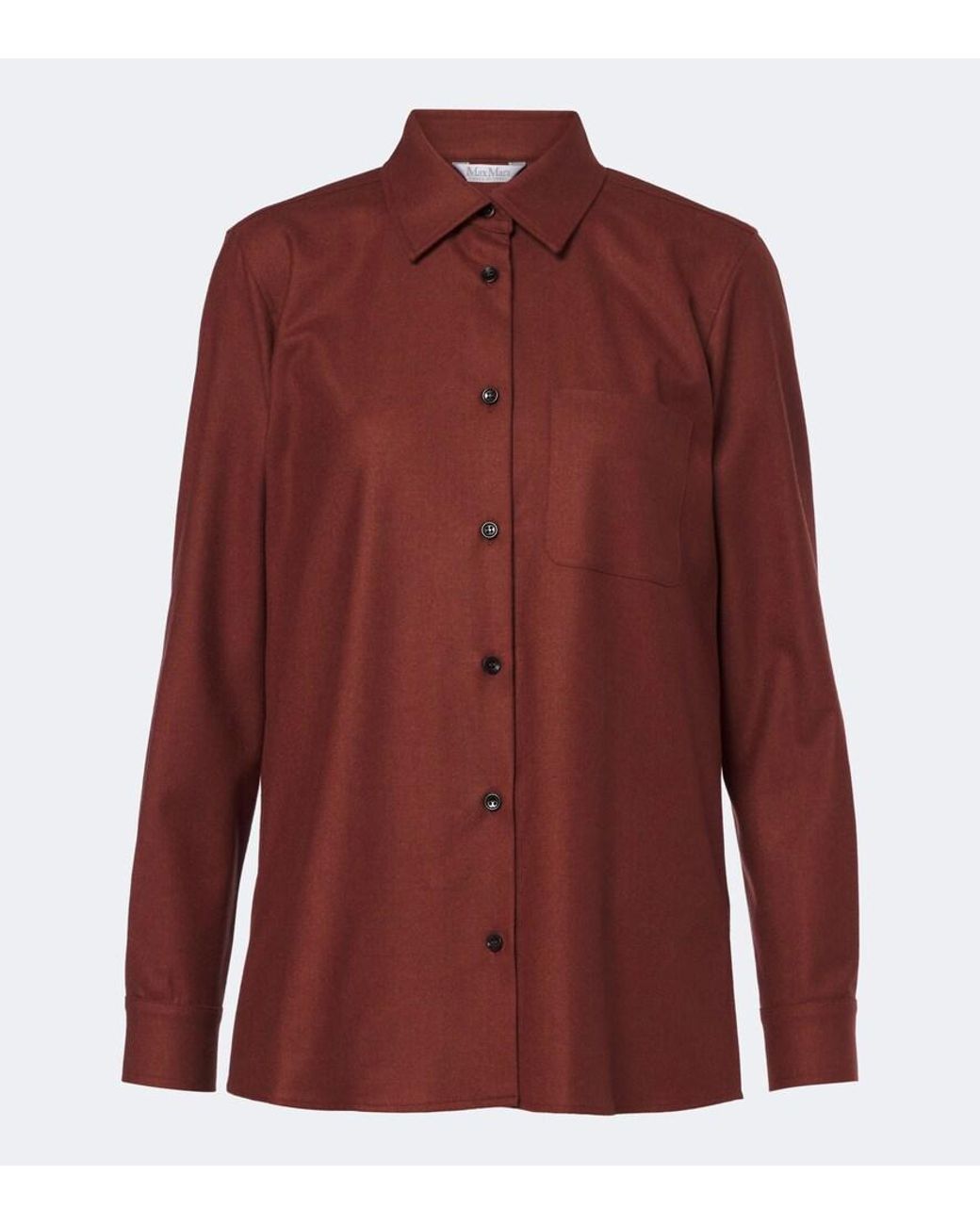 Max Mara Red Cashmere-Blend Shirt