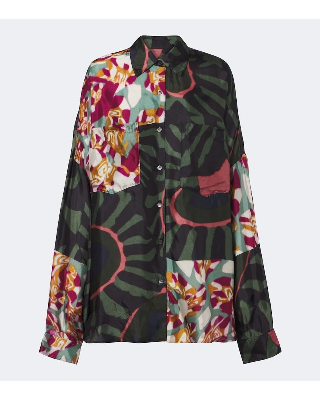 Dries Van Noten Black Printed Twill Shirt
