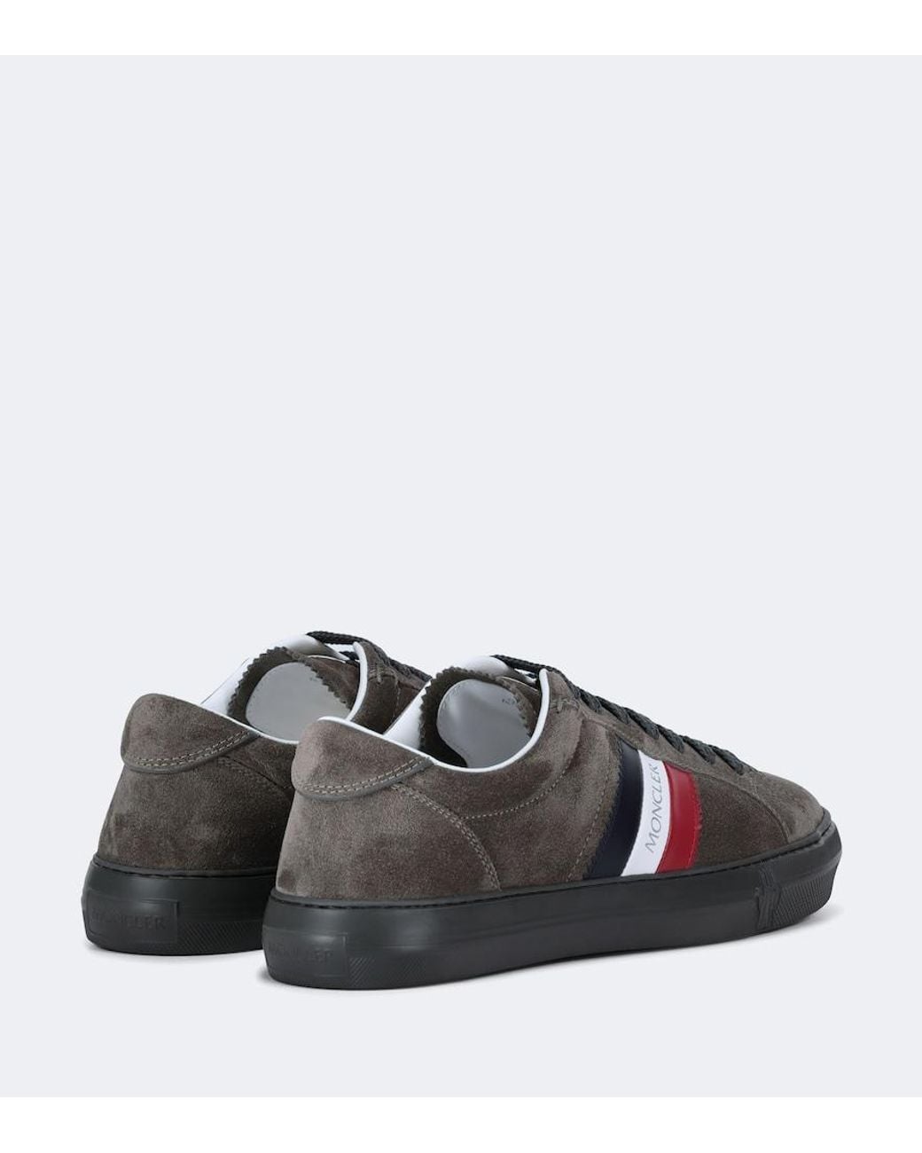 Moncler Brown New Monaco Suede And Leather Sneakers for men