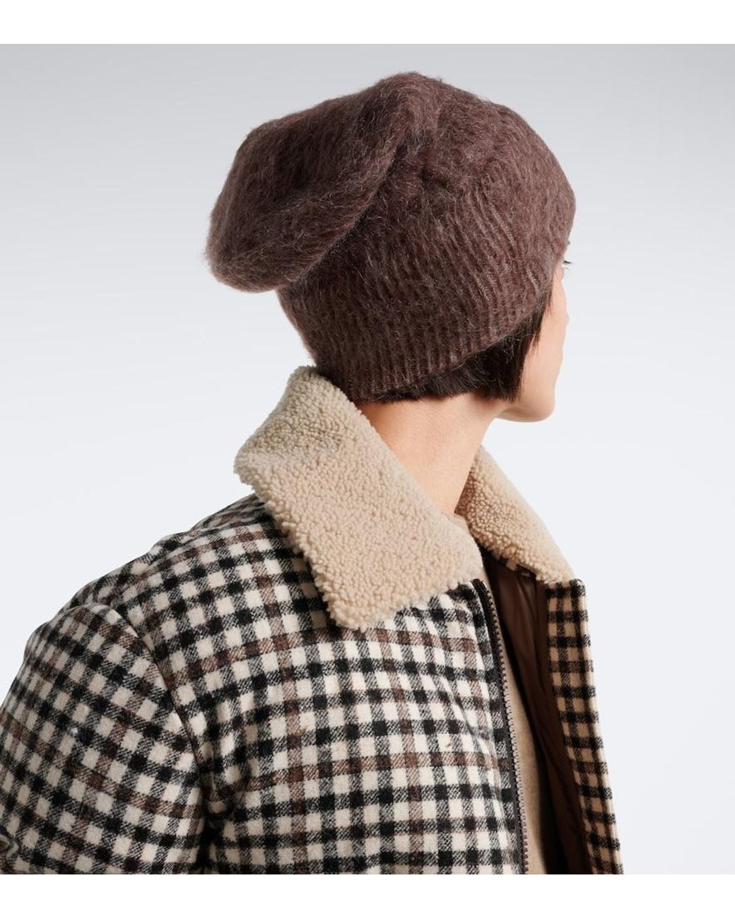 Brunello Cucinelli Brown Mohair, Alpaca, And Wool Beanie