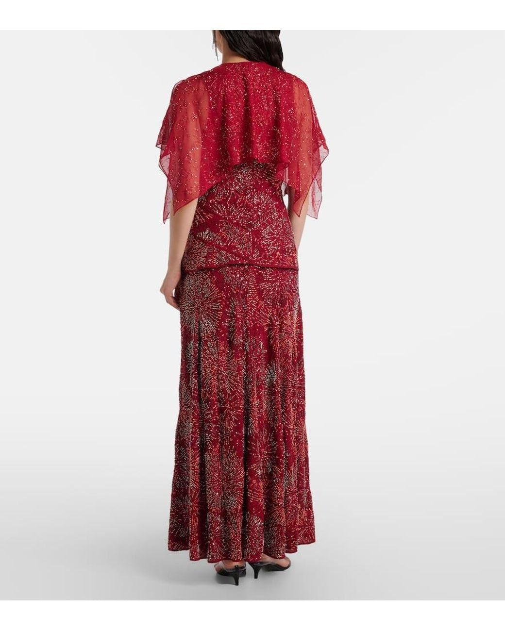 Rabanne Red Verziertes Top