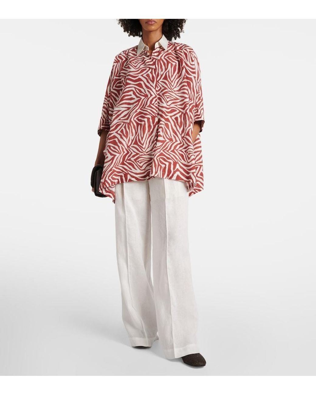 Brunello Cucinelli White Linen Wide-Leg Pants