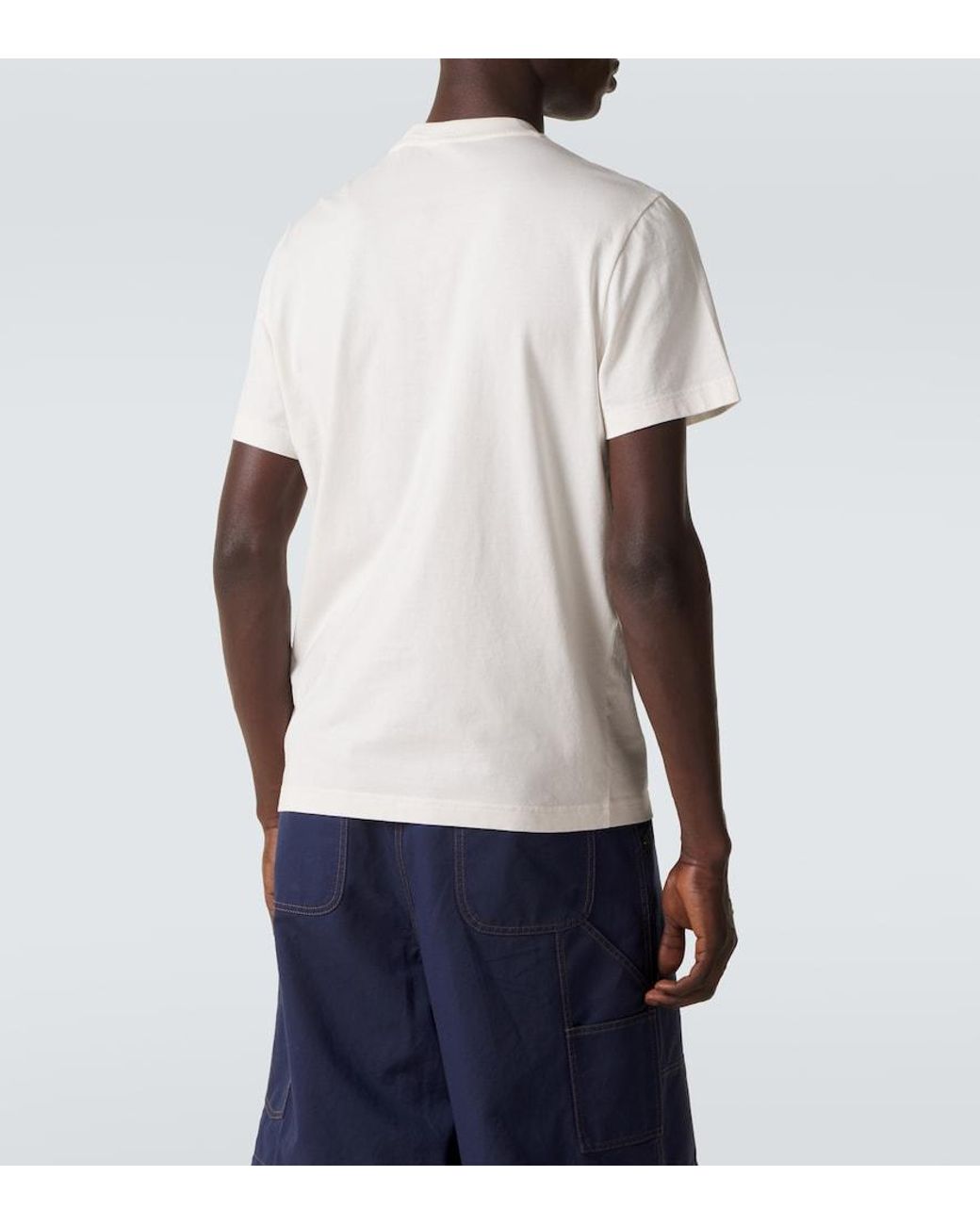 Moncler Natural Embroidered Cotton Jersey T-Shirt for men