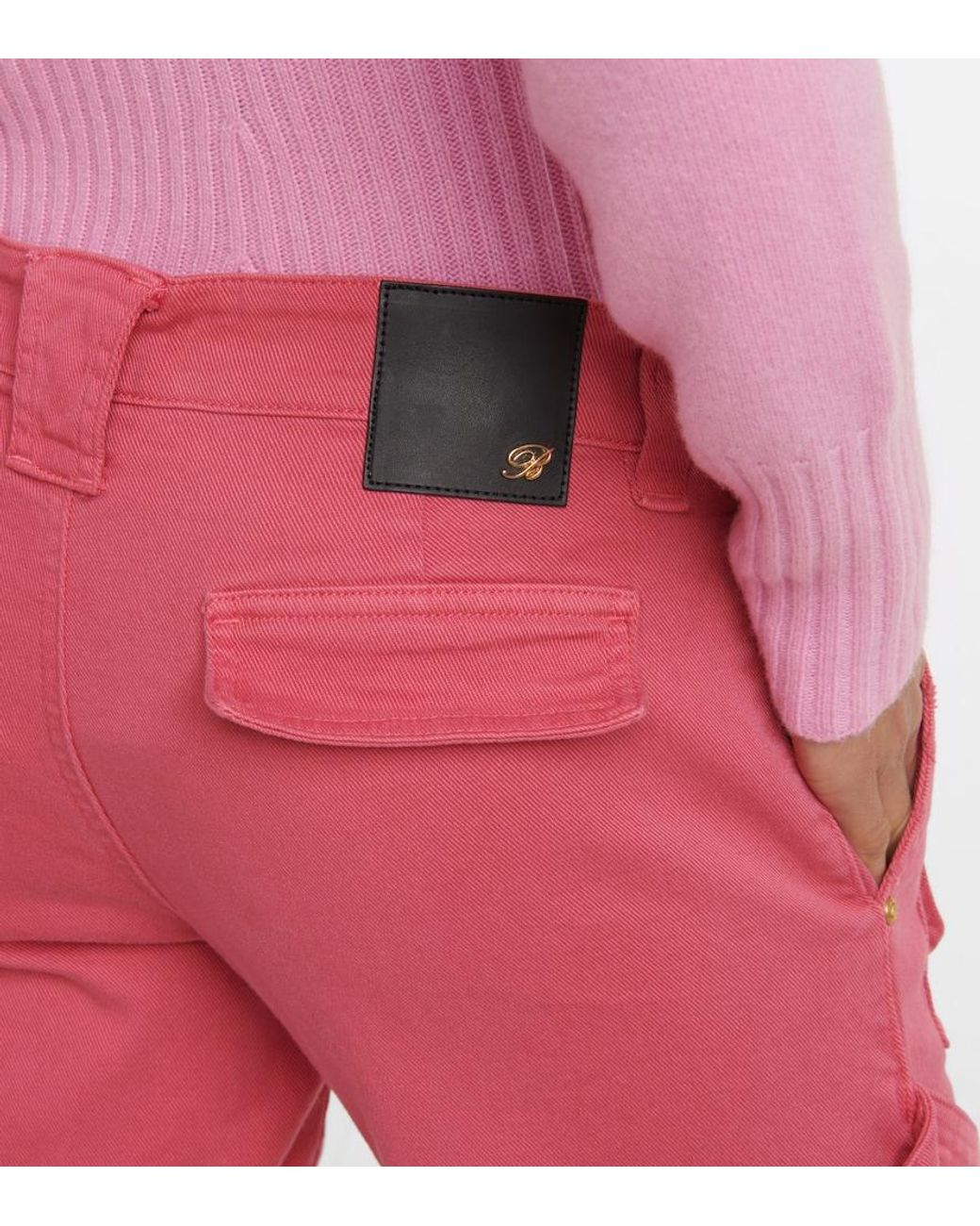 Blumarine Pink Denim Cargo Pants