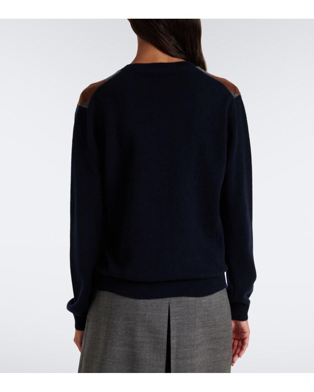 Prada Blue Argyle Cashmere Cardigan