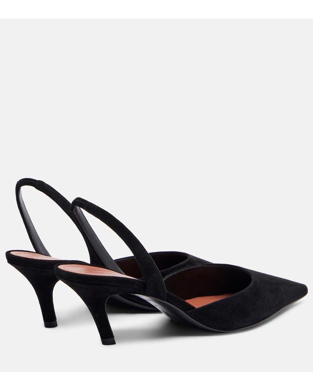 AMINA MUADDI Black Sofia 60 Suede Slingback Pumps