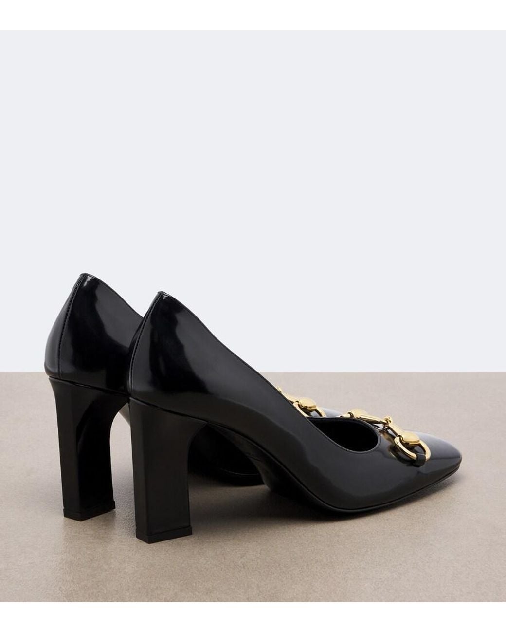Gucci Blue Signora Horsebit Leather Pumps