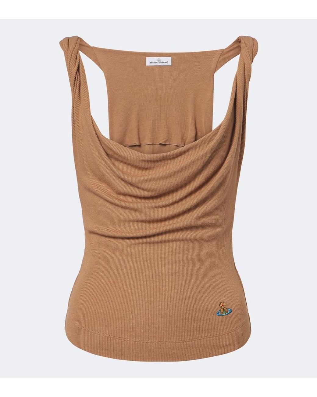 Vivienne Westwood Brown Anna Draped Knitted Tank Top