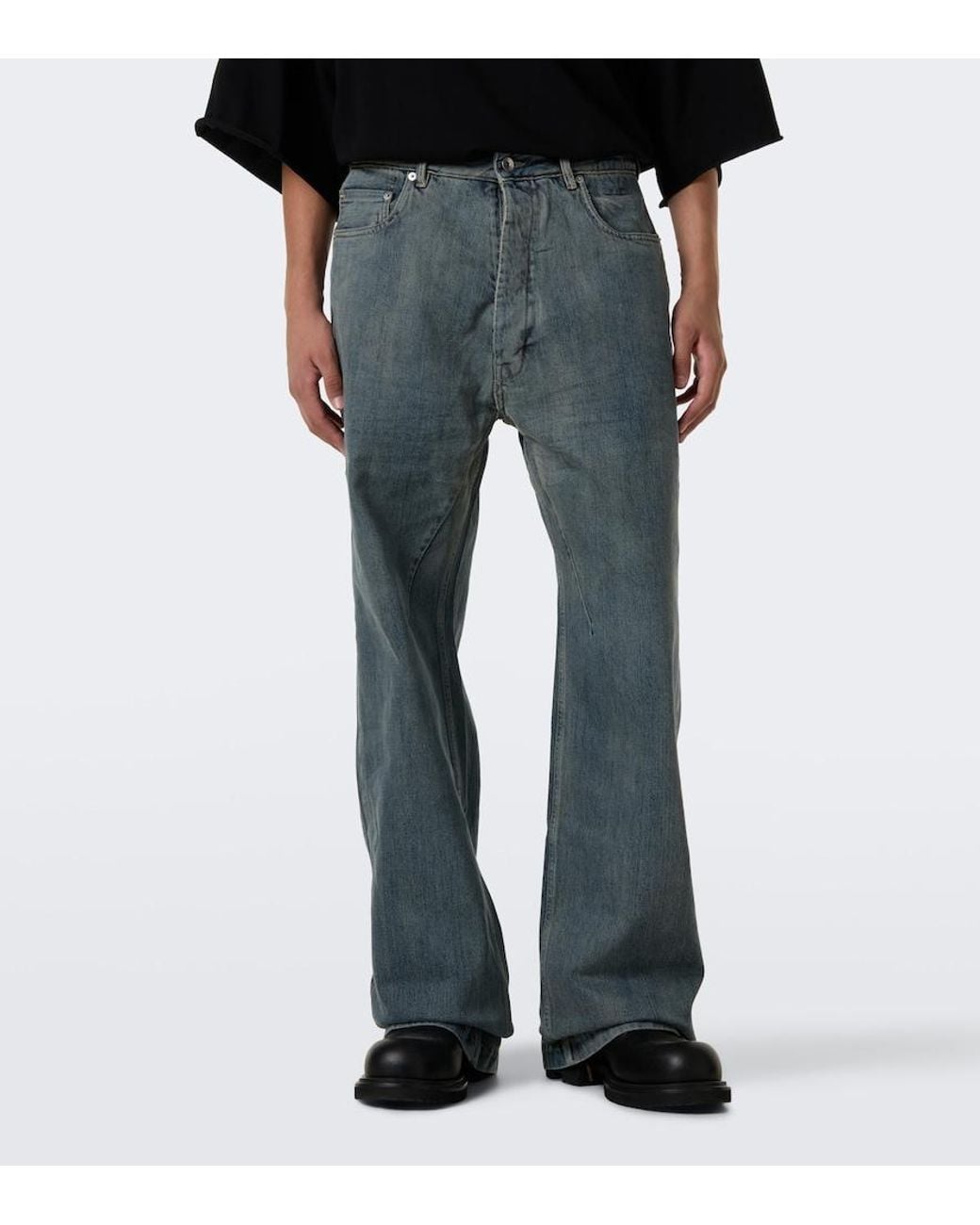 Rick Owens Gray Drkshdw Geth Wide-Leg Jeans for men