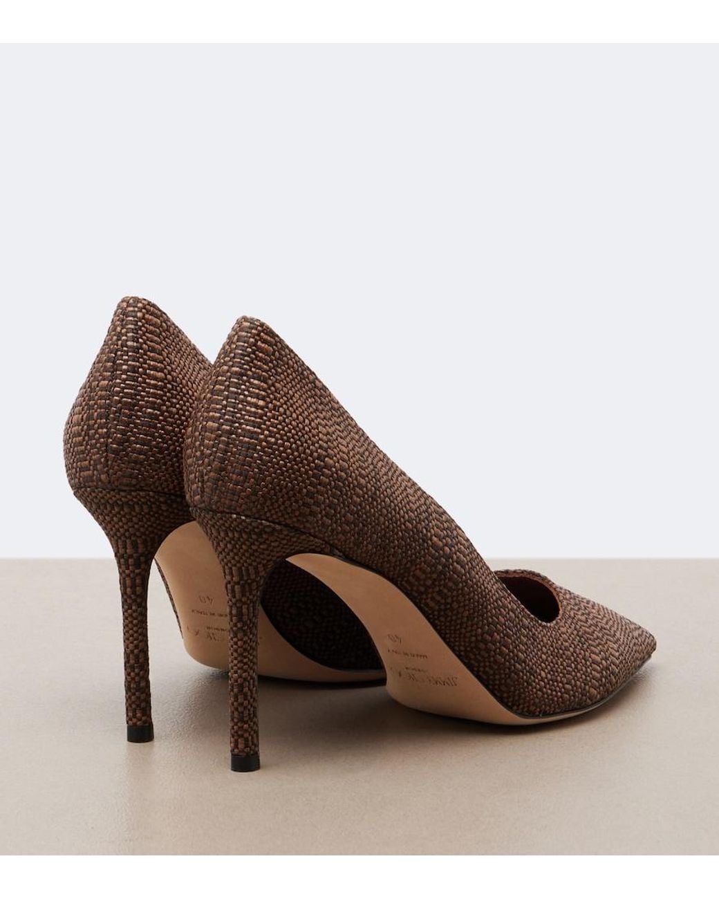 Jimmy Choo Brown Romy Woven Pumps