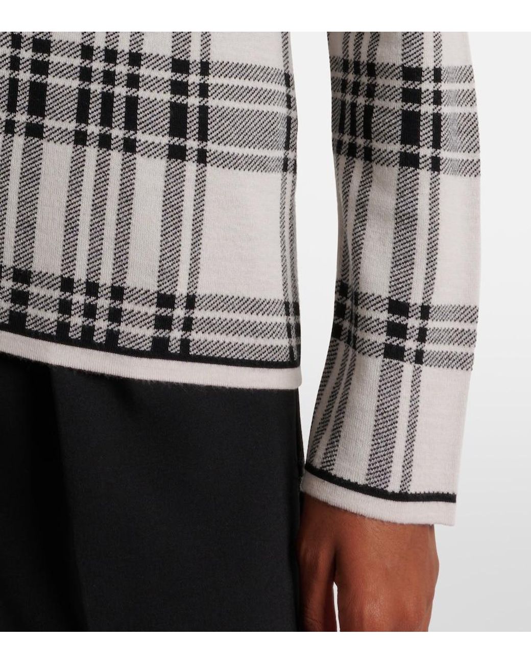 Max Mara Gray Giara Plaid Wool Cardigan